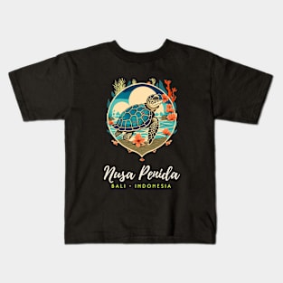 Nusa Penida Marine Park Sea Turtle Corals Indonesia Kids T-Shirt